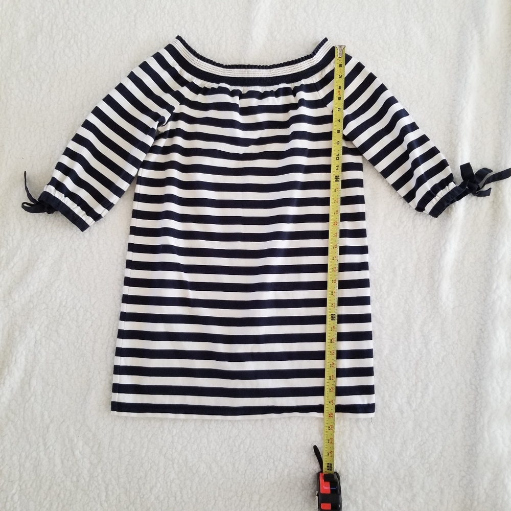 J. CREW Off the Shoulder Striped Cotton Mini Dress Size L - Picture 13 of 14